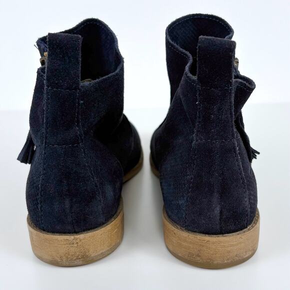 Tamaris Cigarra Blue Suede Leather Ankle Boots Size 39 Minimalist Casual Classic - Picture 5 of 15
